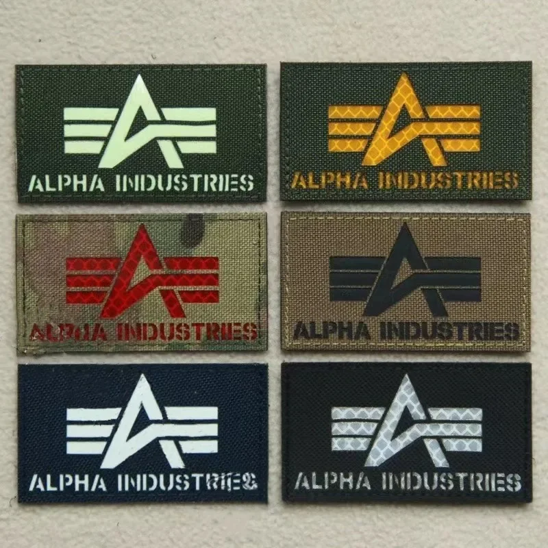 IR Alpha Armband Hook&Loop Patches Reflective Combat Applique Tactical Military Patch Morale Badge For Backpack Clothes Sticker