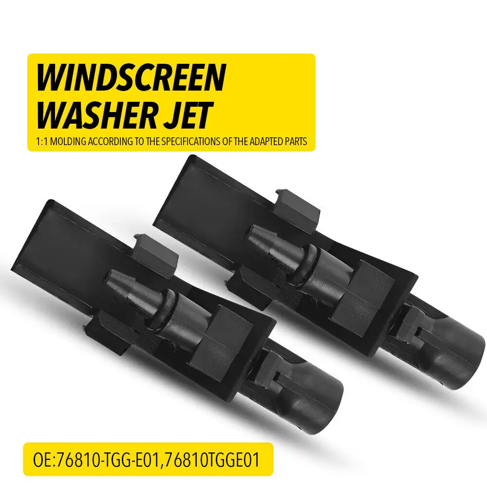 2pcs Windscreen Washer Jet For Honda Civic 2017-2021 Black Front Windscreen Washer Jet Abs 76810TGGE01 Windscreen Wipers Part