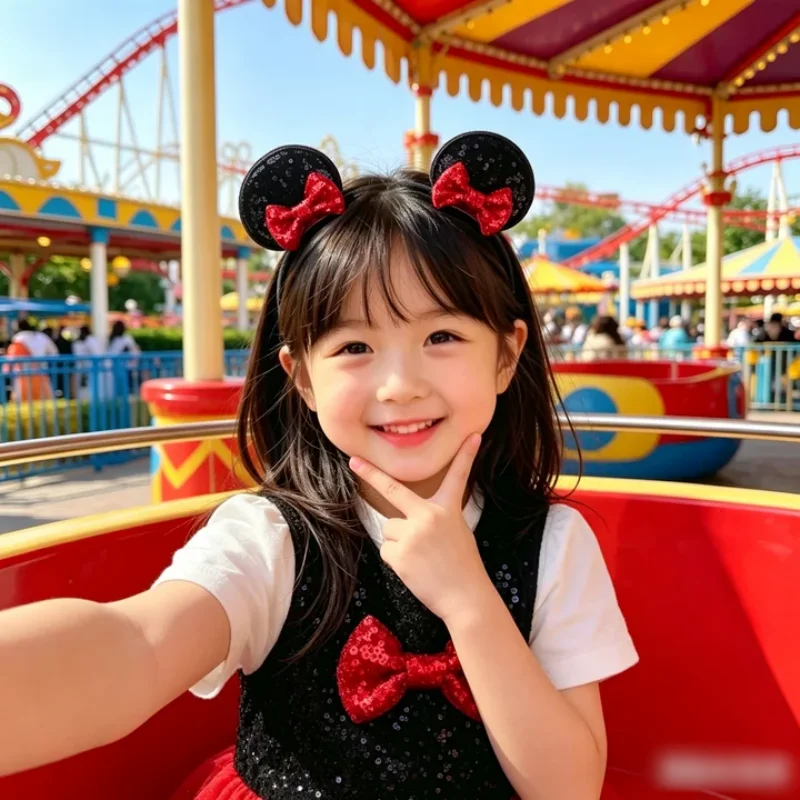 2pcs Cartoon 2.8-inch Sequined Bow Sparkling Hair Clip for Girls, Holiday Hair Clip, Party Hair Clip, Children's Hair Accessory
