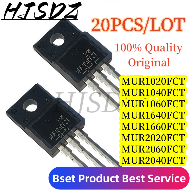Fast recovery diode【20PCS/LOT】 MUR1020FCT MUR1040FCT MUR1060CT MUR1640FCT MUR1660FCT MUR2020FCT MUR2040FCT MUR2060F TO-220F