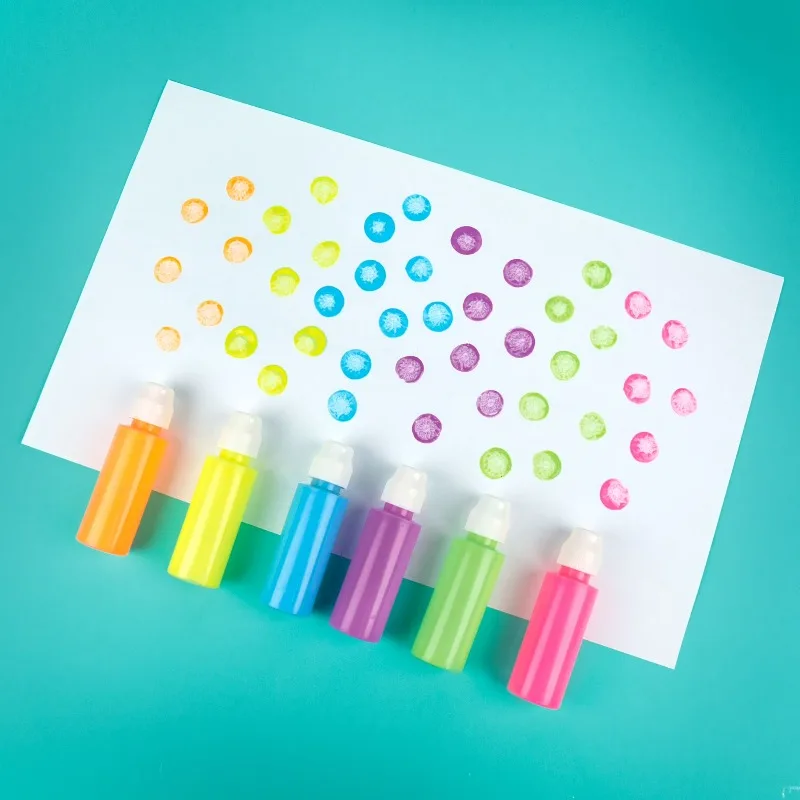 Washable Dot Markers, 6-Pack Neon Colors