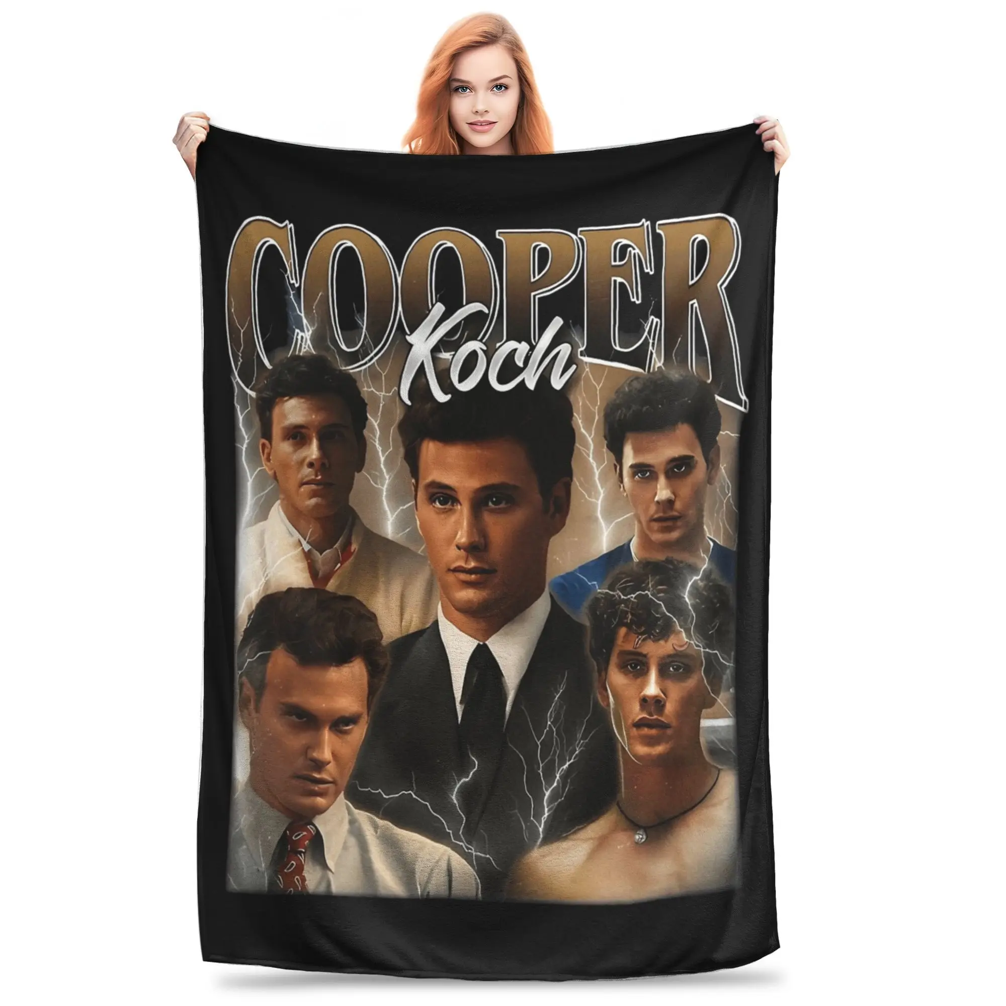 

Cooper Koch Vintage 90s Blankets Fleece Decoration Multifunction Super Soft Throw Blanket for Bedding Car Rug Piece