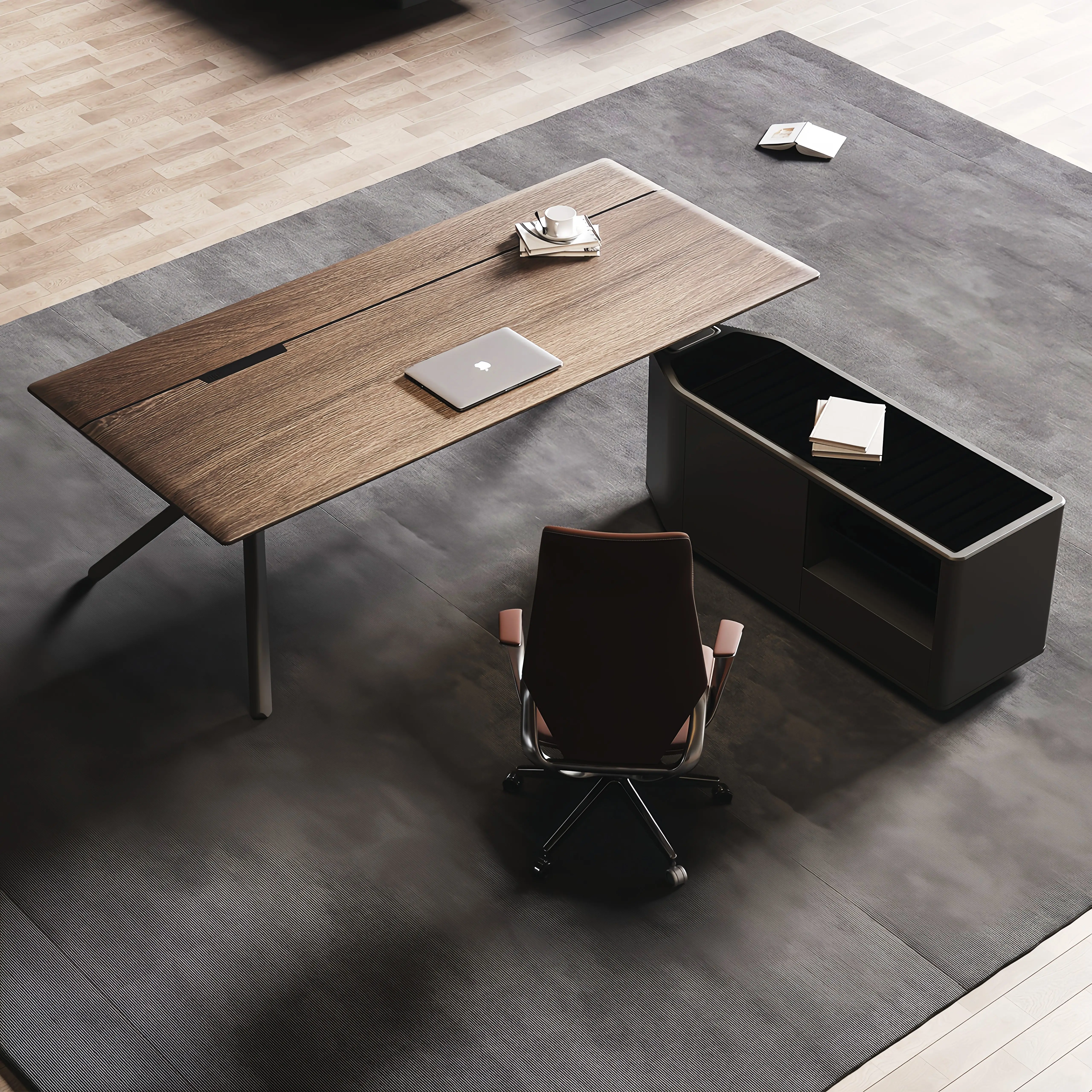 table and chair combination, simple modern large desk, leadership office, light luxury manager, supervisor adult table