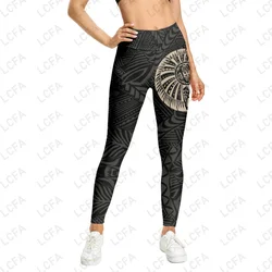 Legginsy damskie z wysokim stanem 3D tatuaż Tahiti nadruk Legings spodnie do jogi odzież sportowa legginsy treningowe damskie Leginsy Sexy Legins