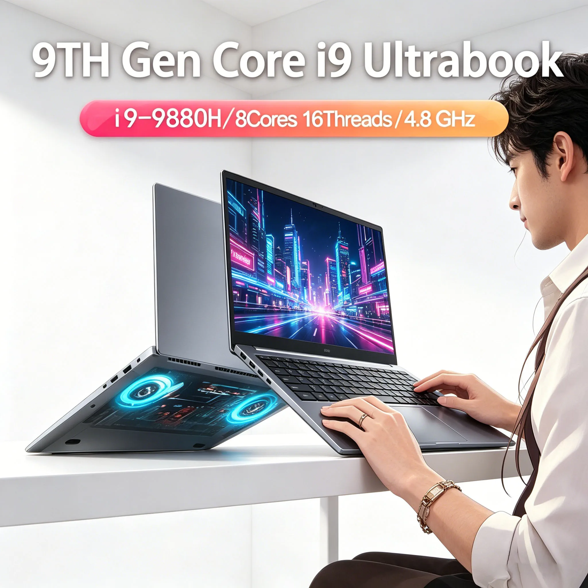 Fury 15.6 Inch Laptop Intel Core I9-12900H/i9-10885H Windows 11 Pro 2DDR4 2M.2 SSD Ultrabook Computer Fingerprint Unlock WIFI