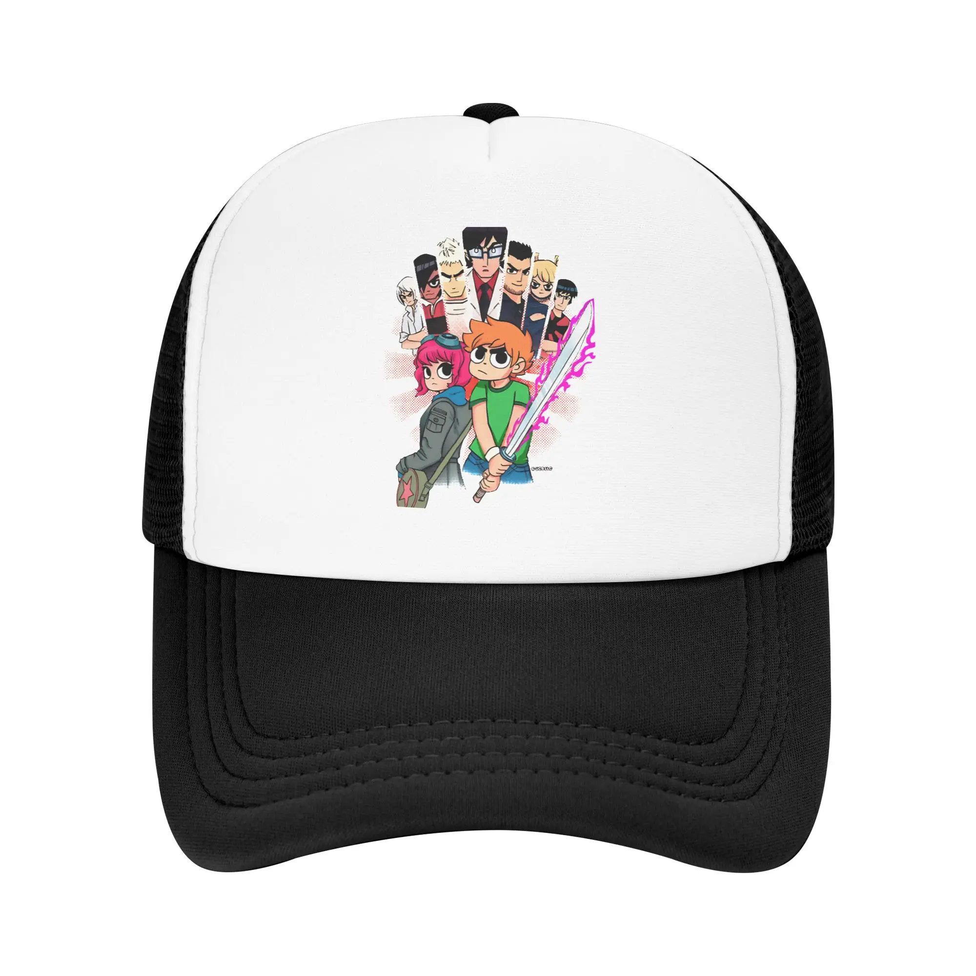

Mesh Sun Hats Scott Pilgrims Summer Trucker Hat For Unisex-Teens Casual Sunscreen Hunting Camping Baseball Cap