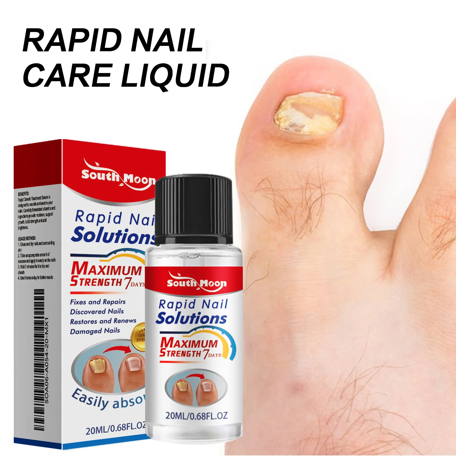 Nail Care Serum moisturizes and repairs yellowing and thickening gray nails and rotten nails.