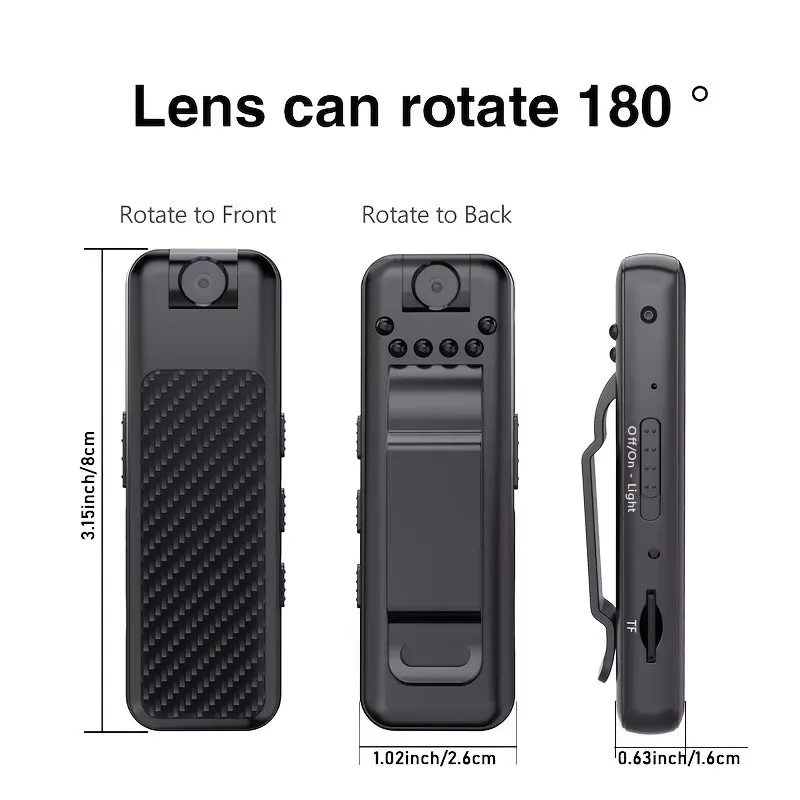 High Definition Infrared Night Vision Recorder Compact Law Enforcement Camera for Cycling Outdoor Activities and Meetings