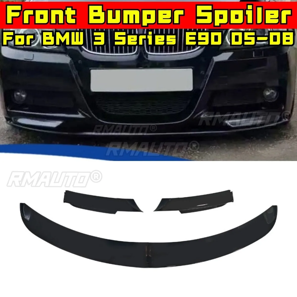 

4PCS Car Front Bumper Spoiler Lip Diffuser Modification Part For BMW 3 Series E90 2005-2008 Bumper Guard Protector MP Style
