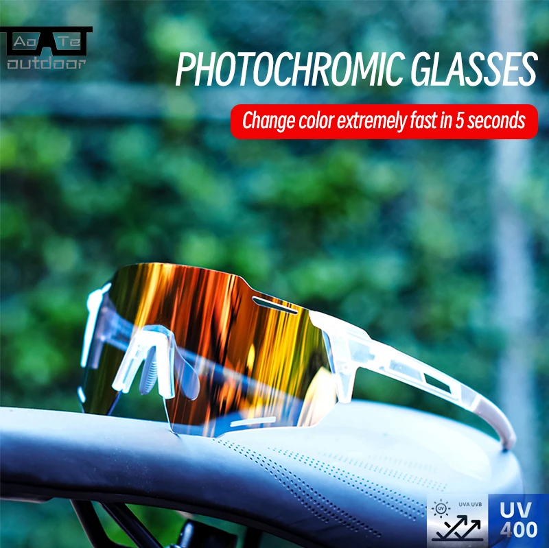 

New Photochromic Sunglasses for Men Cycling Sun Glasses Mountain Bike Road Bicycle Eyewear Cycle Goggles Sports UV400 MTB 2418