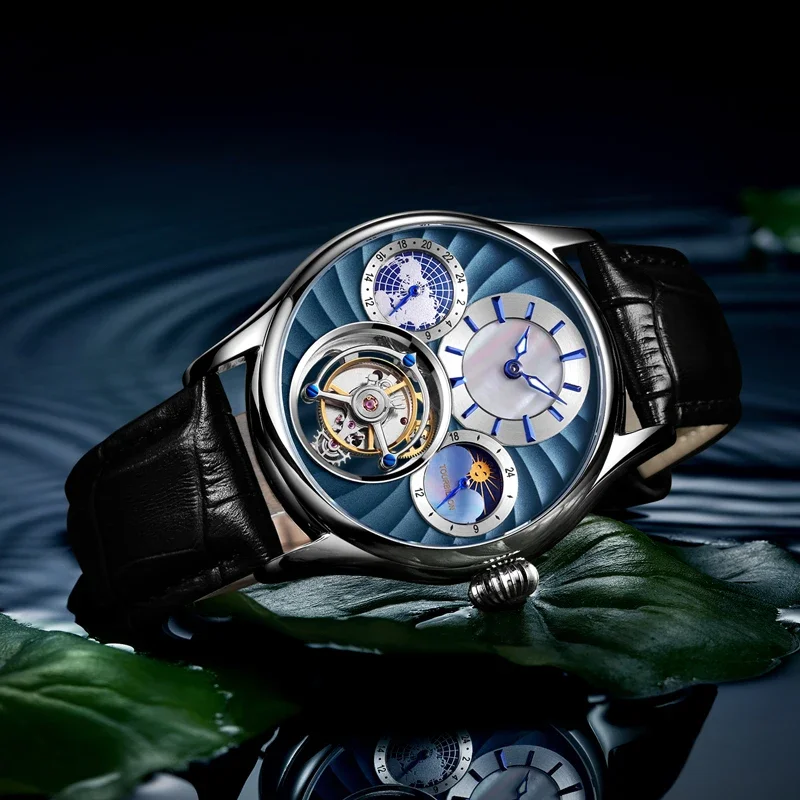 

SEAKOSS механические мужские роскошные наручные часы мужские турбийон скелетон полые часы с сапфировым стеклом водонепроницаемые часы поддержка дропшиппинг
