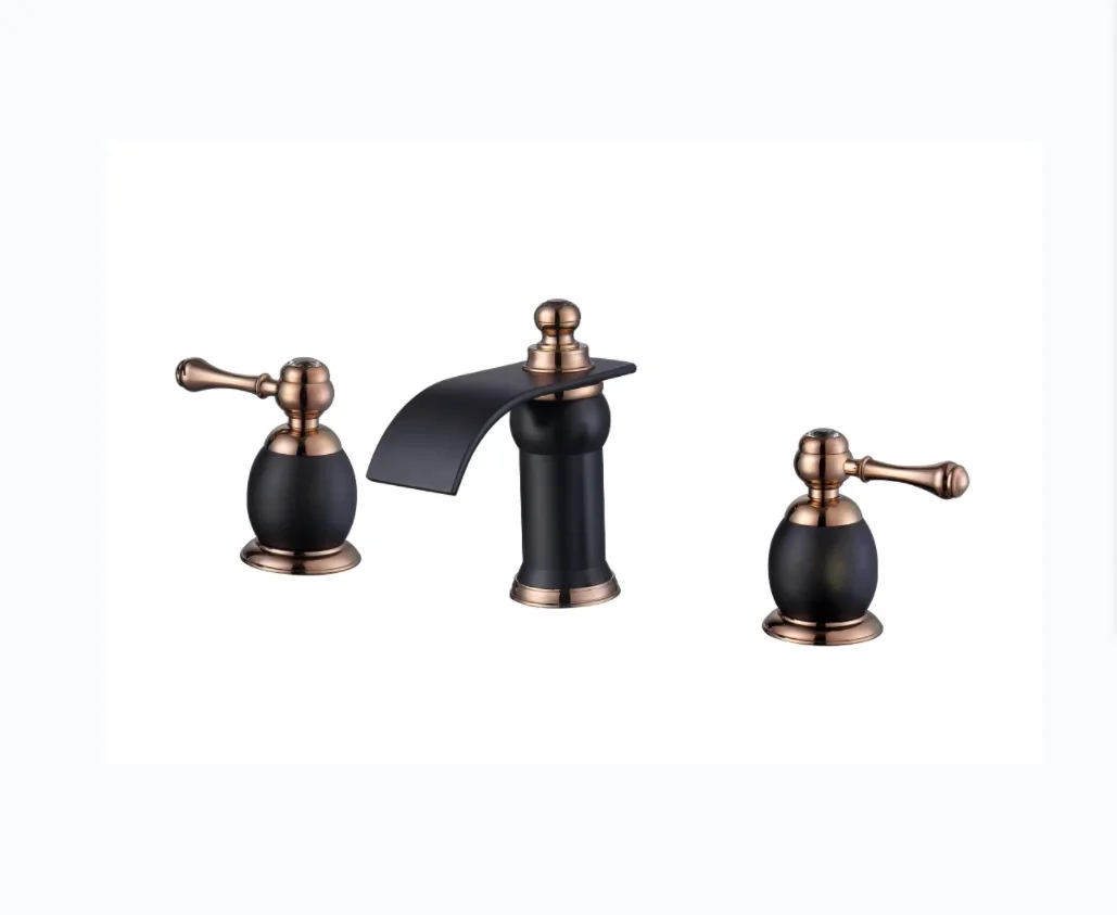 Moden industry  Low-lead Brass Body Luxury Faucets Widespread 3 Hole Bathroom Water Faucet