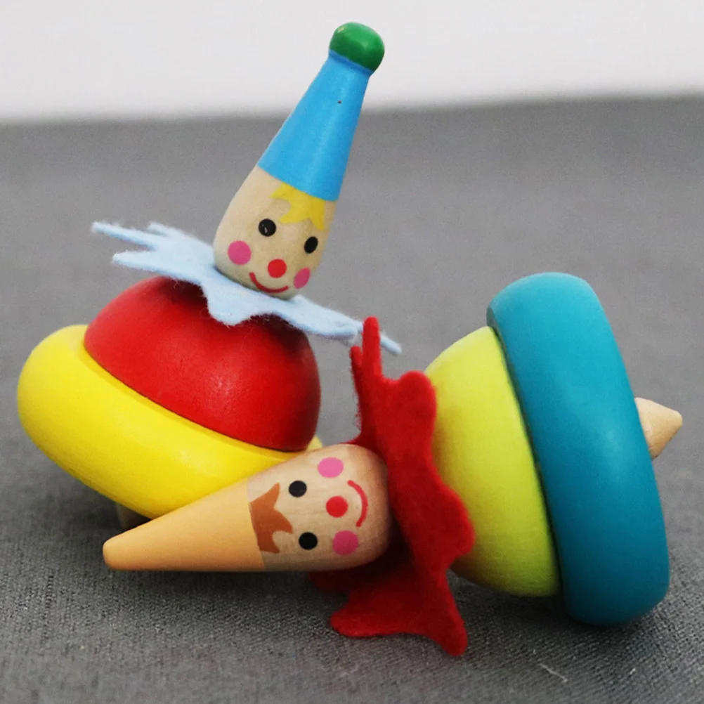 

4 Pcs Wooden Spinning Tops Fast Rotation Educational Toy for Kids Creative Design Household Gyro Toy Interactive Kids Play