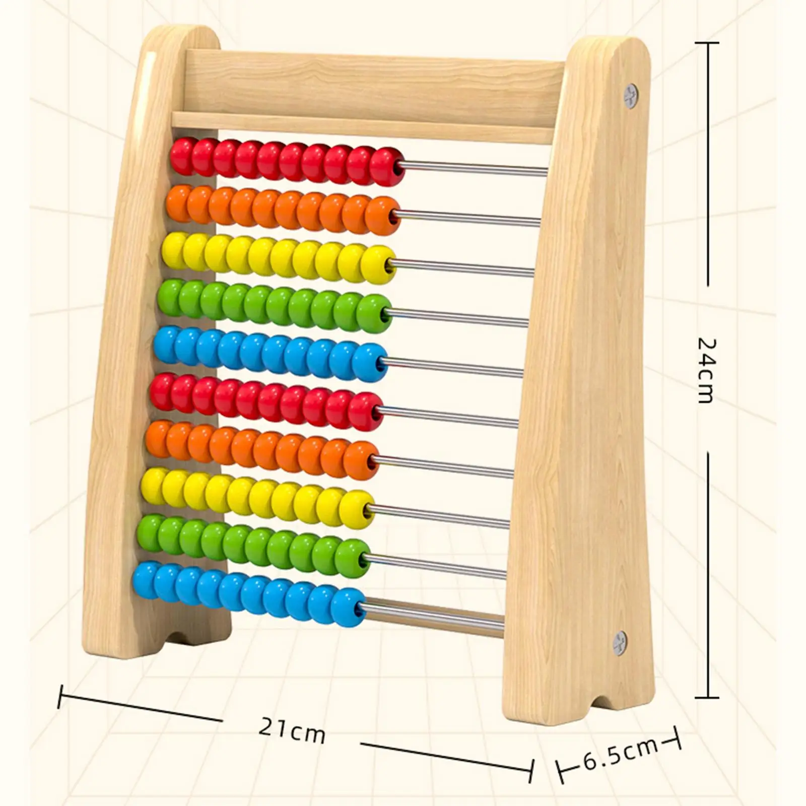 Colorful Wooden Abacus Ten Frame Set Educational Counting Toy for Kids Gifts