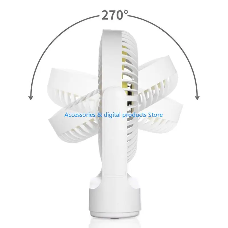 77JD 4000Mah Summer Portable Fan Cooling USB Desktop Fan Mini Air Cooler 4 Speed Adjustable For Office Household Fan