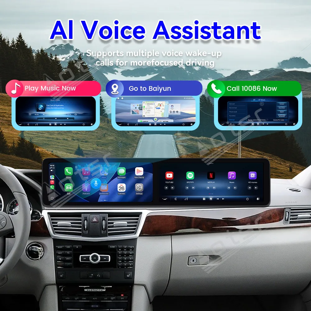 كوالكوم 12.3 + 12.3 بوصة شاشة مزدوجة أندرويد 13 راديو لمرسيدس بنز GLC/C 2019- 2020 Carplay الصوت لتحديد المواقع والملاحة الوسائط المتعددة