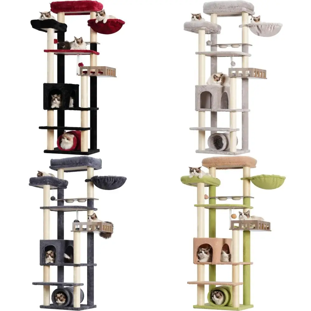 

Роскошное домашнее кошачье дерево с туннелем и искусственной башней для игр и комфорта