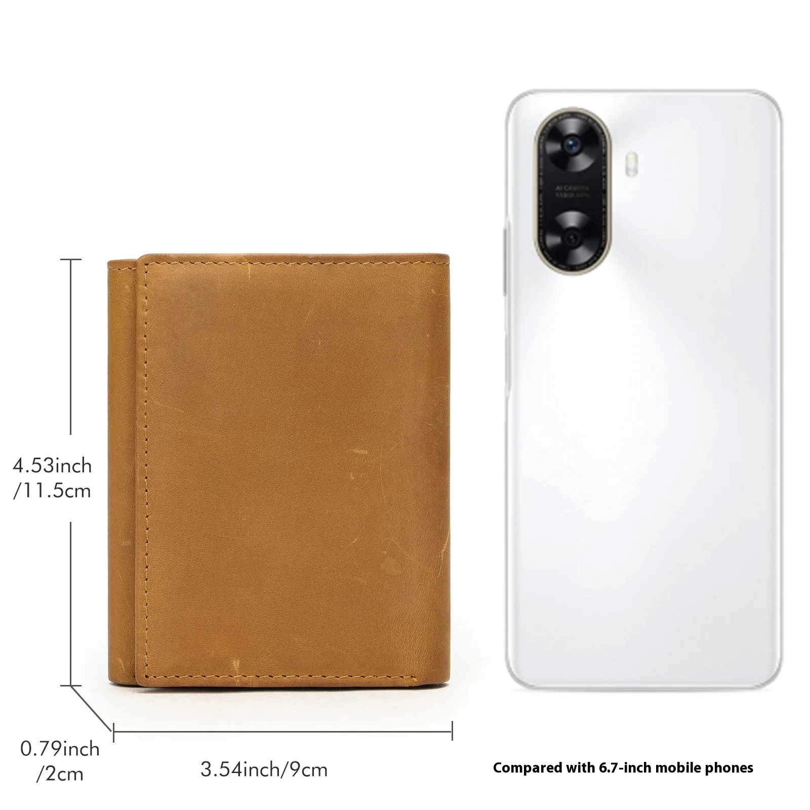 Crazy Horse Leather Coin Purse Short Wallet for Men