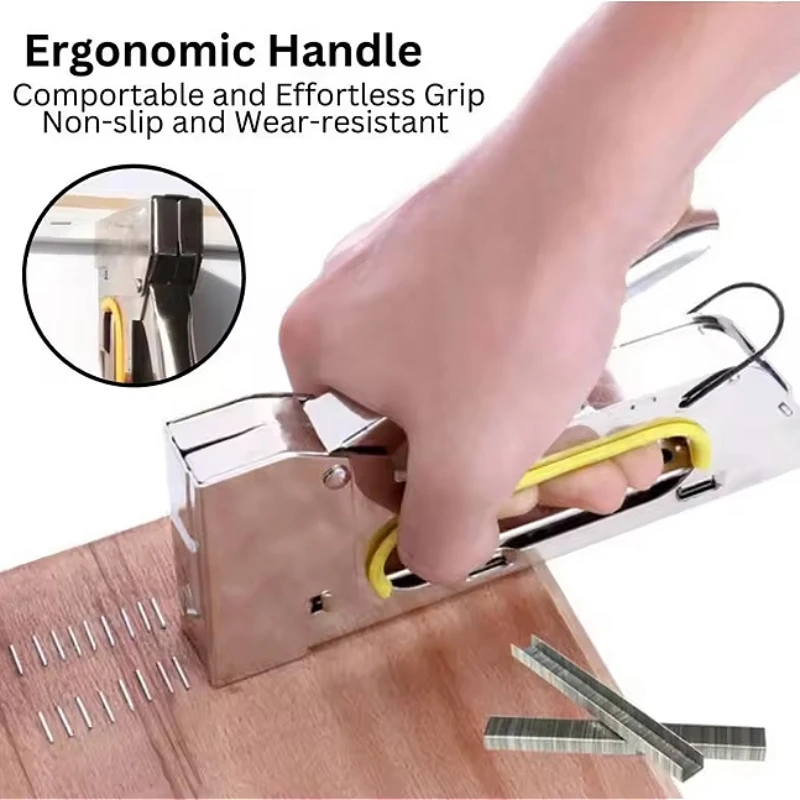 Metal Hand Staple Gun Labor Saving Manual Tacker For Carpet Picture Frame Leather Wood DIY Craft Decoration Fixing Supplies