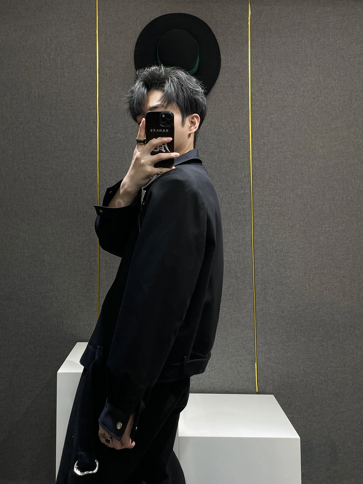 American High Street Design Zipper Short Jacket Fashion Trendy Men's High-end Personality Cool Handsome Workwear Short Coat