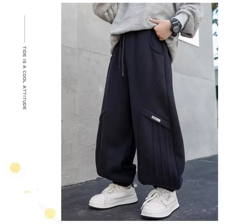 4-14 Jahre Teenager Jungen Sporthosen Herbst 2026 UNITIM Kinder Jungen Jogginghose Locker Sitzend mit Elastischem Bund Stilvolle Junior Kinder Jungen Hosen – Detail 13