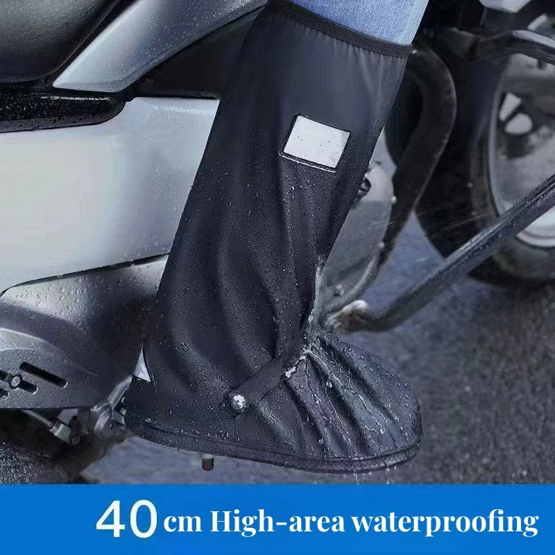Couvre-chaussures de pluie antidérapants à Tube haut réutilisable, imperméable, pour moto, cyclisme, bottes de pluie, couvre-chaussures imperméables dans les jours de pluie