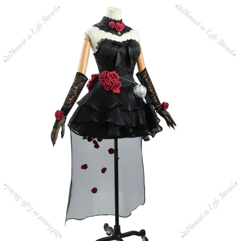 Identity V Psycholog Everlasting Night Ada Mesmer Kostium Czarna elegancka sukienka wysokiej jakości zestaw akcesoriów C4;v'5,f;6.j;8'