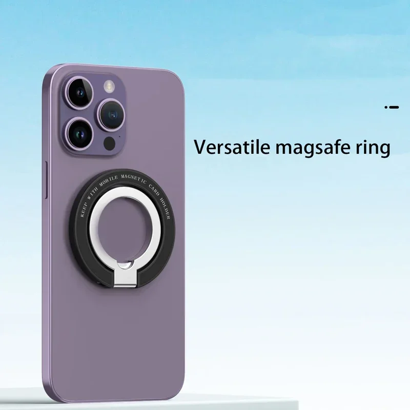 Double-Sided Magnetic Phone Holder for iPhone 15/16/17, Foldable 360° Rotating Stand with Strong Magnet & Finger Grip Suppor view 4
