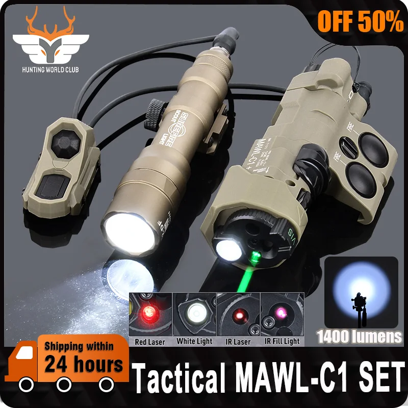 

WADSN MAWL-C1 IR Red Green Blue Laser Tactical Surefir SF M600DF 1400lumen High Power LED Scout Light Hunting Airsoft Accesories