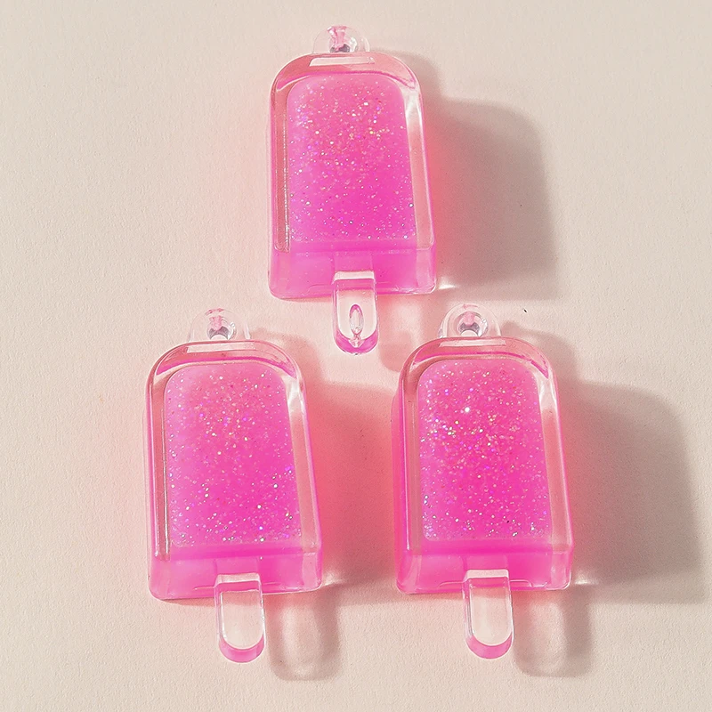 Leslie 10 Stück Harz-Charms in Farbverlauf-Optik, Eiscreme-Popsicle-Design, für Ohrringe, Halsketten, Anhänger, DIY-Schmuckherstellung, Zubehör – Detail 6