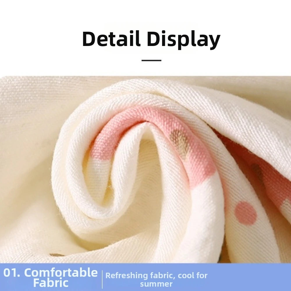 Pure Cotton Children's Pajama Set Long Pants Short Sleeve Pajama Set Breathable Cartoon Design Air Conditioning Clothing