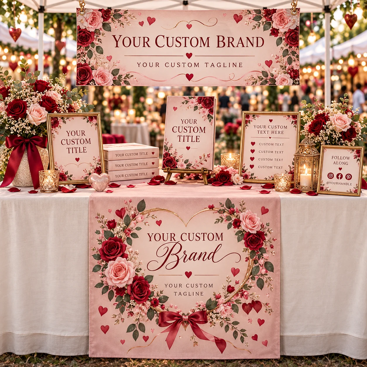 Customizable Table Runner – Print Your Own Text or Photos. Full-color printing; perfect for birthdays, weddings, anniversaries,