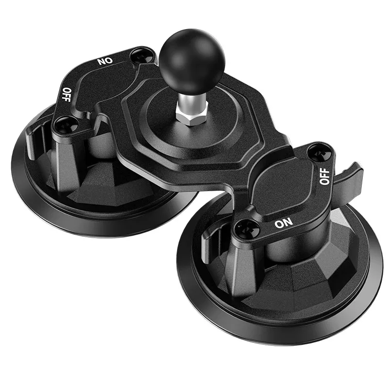 Heavy Duty Dual Suction Cup Car Mount 25.4mm Rubber Ball Head Industrial Grade Vacuum Holder for Action Camera GoPro Insta360 70 view 3