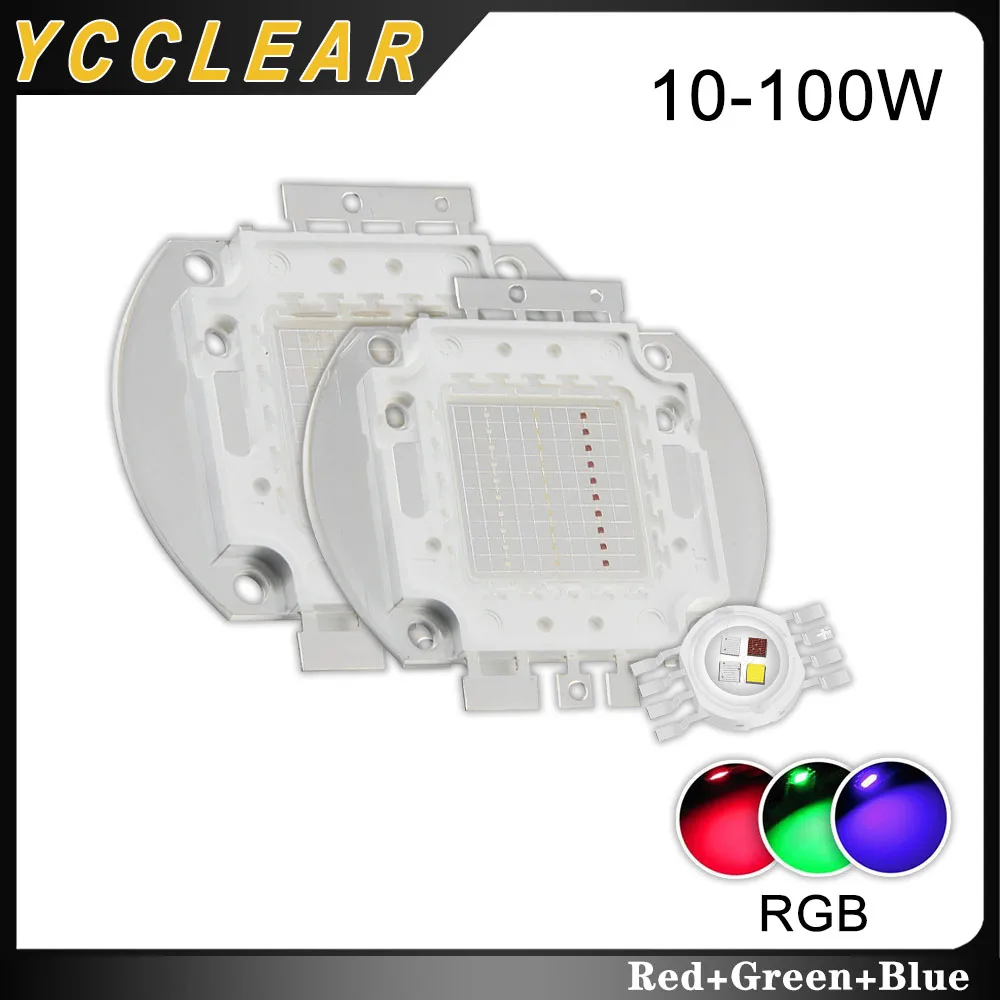 10W 20W 30W 50W 100W RGB LED COB Chip Red Green Blue Full Color For DIY 10 20 30 50 100 W Watt Stage DMX Disco Light Floodlight