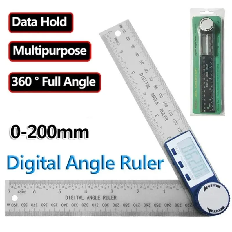 

200mm Digital Angle Meter 360 ° Digital Angle Square Ruler Electronic Goniometer Protractor Angle Finder Gauge Measuring Tool