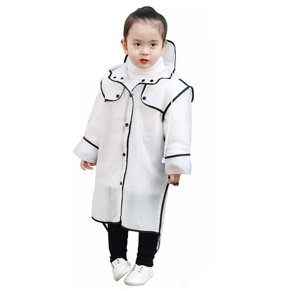 

Clear Kids Raincoat Children Poncho Hooded Waterproof Lightweight Compact Foldable EVA Outdoor Theme Park Water Riding Camping