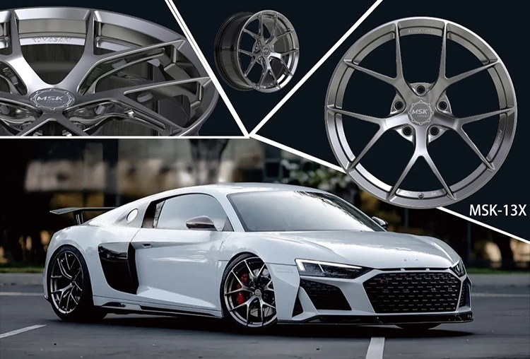 15-24 Inch 5x114.3 ET15 Electroplated Forged Rims Two-piece Five-spoke White Alloy Wheels