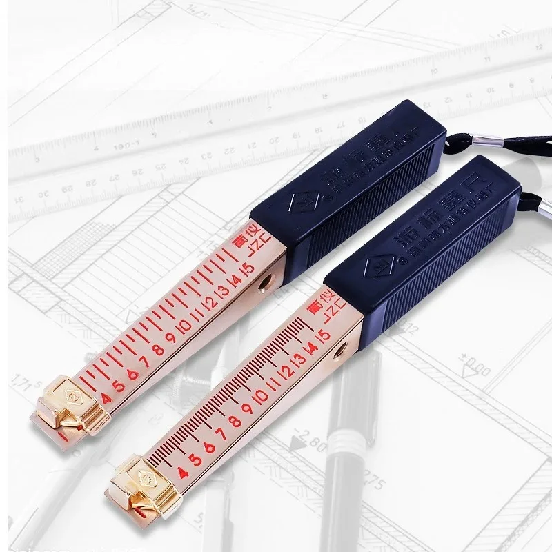 Wedge Feeler Gauge 1-15mm Pure Copper Taper Gauge Gap Measuring Tool Metric/Imperial Dual Scale for Automotive & Engineering
