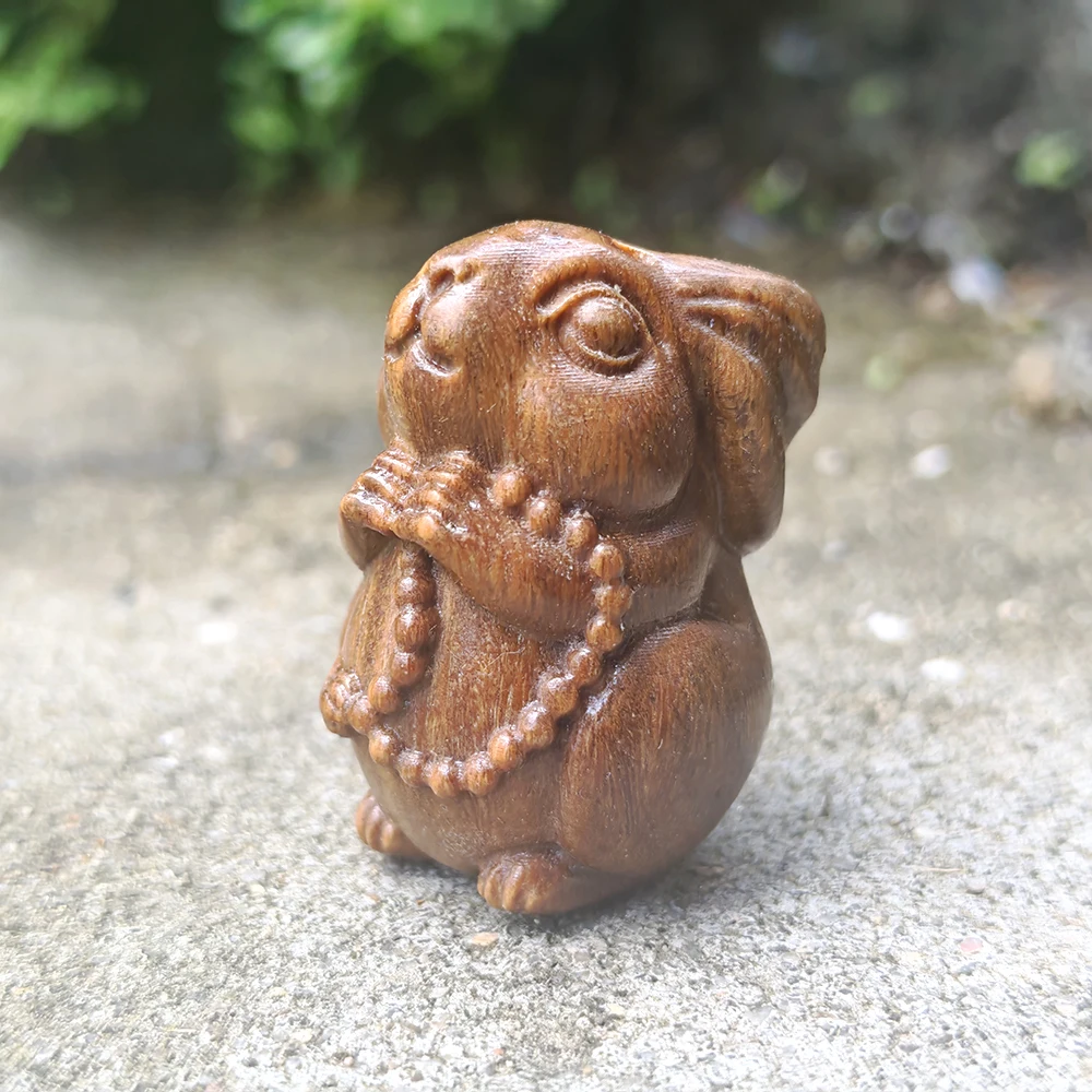 1.2 Inch Wooden Rabbit Figurine, Ethnic Style, Simple Style, Suitable for Holiday Decorations, Home Decorations, Christmas Decorations, Tabletop Decorations, Living Room, Party Decorations