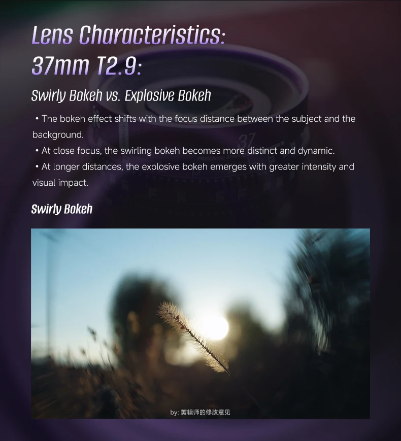 7artisans 57mm T2.9 Vollformat-Objektiv mit großer Blende, Künstler-Bokeh, manueller Fokus, Kamera-Cine-Objektiv für Porträtfotografie mit PL-Anschluss – Detail 6