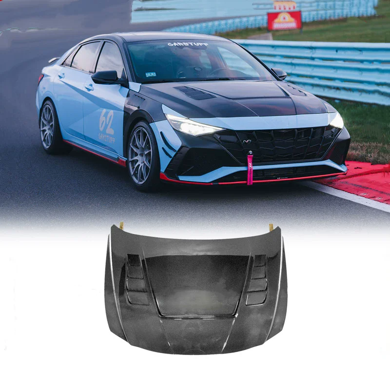 

Крышка двигателя из углеродного волокна для Hyundai Elantra N, модифицированный капот, объемный автомобильный аксессуар