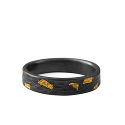 Trendy 925 Sterling Silver Ring Male Jewelry Opening Size Popular Gold Black Collision Time Fragments Ring For Boyfriend Gift