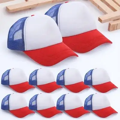 

10pcs Blank Mesh Baseball Caps Heat Transfer DIY Sublimation Polyester Black Hats Summer Fishing Camping Picnic Hiking