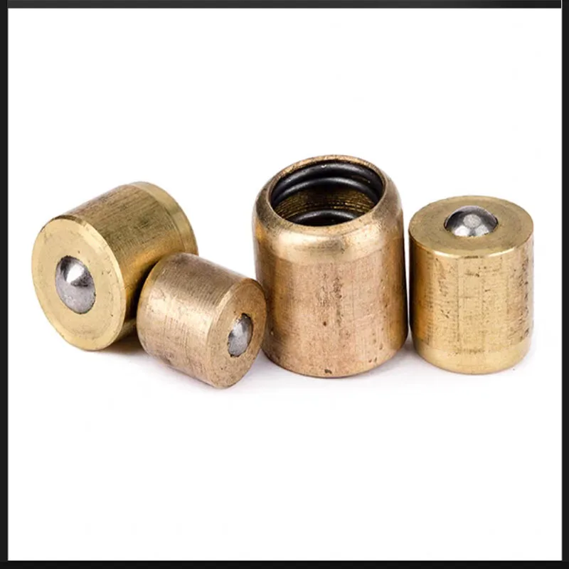 Brass Press Fit Oil Cup Grease Oiler Ball Push Button Spring Nozzle for Engine Motor Replacement Parts