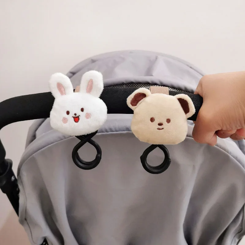 1/2pcs Baby Stroller Hooks Cute Rabbit Bear Children Cart Hanging Storage Loop Hook Infant  Stroller Accessories Baby Care