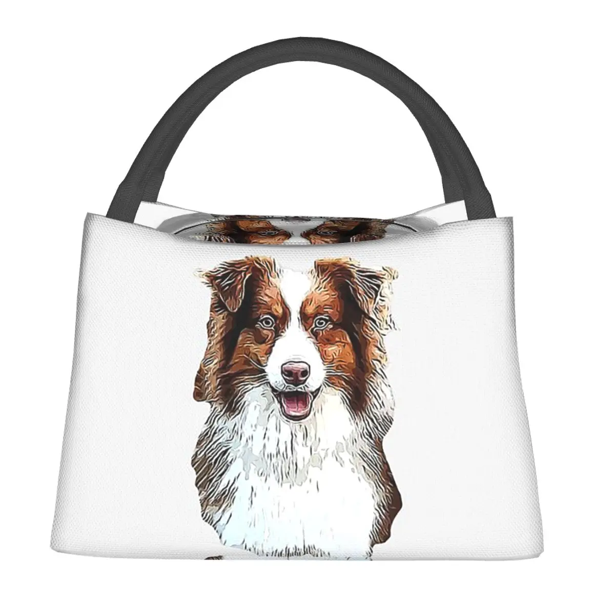 Australian Shepherd Red Tricolor Lovers Insulated Lunch Bag for Women Kids Portable Food Boxes Thermal Lunch Box Tote