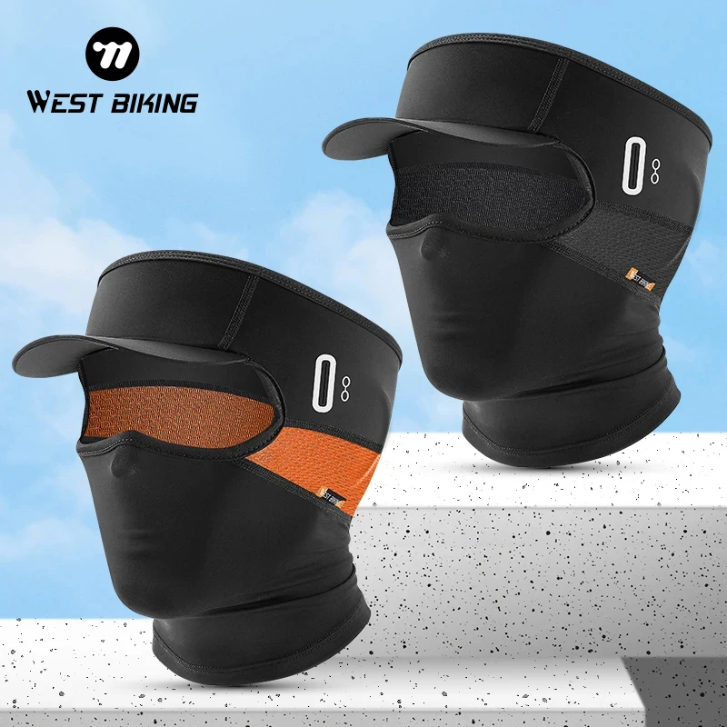 WEST BIKING Summer Ice Silk Headgear Lightweight Breathable Men Women Cycling Quickly Dry Sun Protection Hat Bicycle Cool Mask