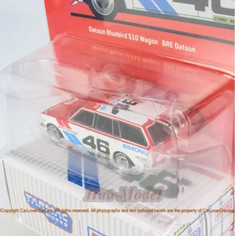 Tarmac Works 1/64 สําหรับ Datsun 510 Wagon # 46 รุ่นโลหะผสมDiecastโลหะจําลองของเล่นของขวัญวันเกิดงานอดิเรกจอแสดงผลคอลเลกชัน