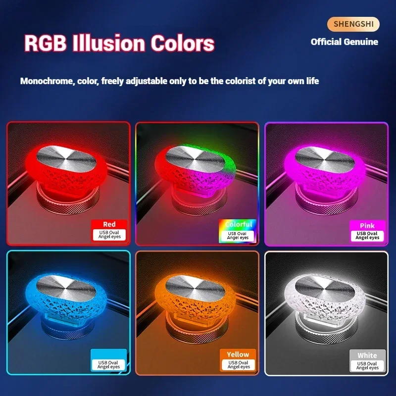 Car USB atmosphere Led lights Oval color night lights modified car atmosphere lights Interior decoration home lights