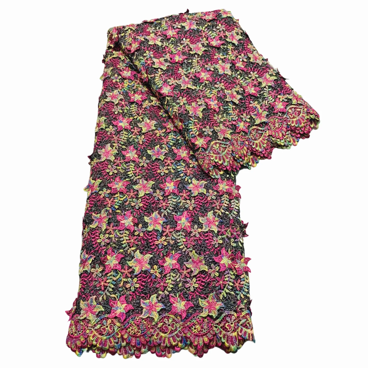 التطريز الأفريقي ثلاثية الأبعاد زهرة الحبل الدانتيل 2025 النيجيري جبر أقمشة الدانتيل مع زين لخياطة حفل زفاف أنيقة #1